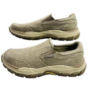 EUC Skechers Slip Ins Arch Fit Motley Denim Tan/Taupe Mens 13 EUC w/ Box